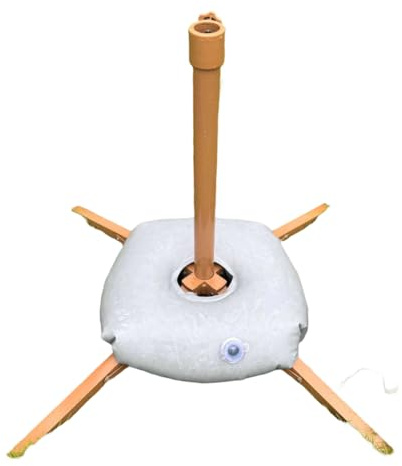NbgrvB Pied de parasol pliable en métal avec sac à eau, 55 cm, pour extérieur, jardin, plage, poteaux d'ancrage jusqu'à 3,2 cm, marron 3