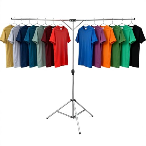 exilot Foldable Portable Space Saving Clothes Drying Rack, Heavy Duty Stainless Steel Laundry Drying Racks, Adjustable High Capacity Garment Rack, with Windproof Hooks.