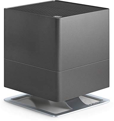 Humidificateur d'air Oskar de Stadler Form, humidificateur à économie d'énergie pour des pièces jusqu'à 50 m², humidificateur avec arrêt automatique, LEDs à intensité variable, très silencieux, titane