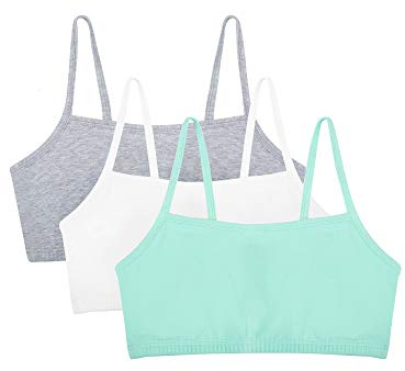 Fruit of the Loom Sport-bh, dam, bomull, spaghettiband, dra på, 3-pack, 90