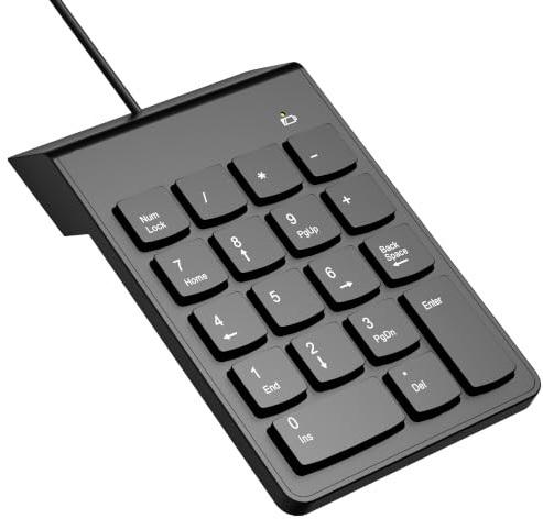 Teclado numérico inalámbrico Bluetooth USB, portátil Delgado Mini Teclado numérico para Ordenador portátil