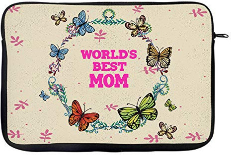 World's Best Mom/Mummy Funny Gift for Mothers Day Birthday/Christmas Stocking Filler Gift W 13/14”/15 Laptop Sleeve Laptop Accessories. (15)