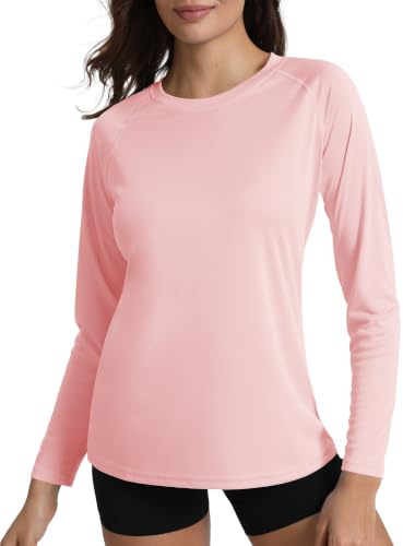 MAGCOMSEN Camiseta de verano para mujer con UPF 50+, de secado rápido, protección solar, camiseta de manga larga, multicolor, ligera, para entrenar, correr, senderismo, pesca