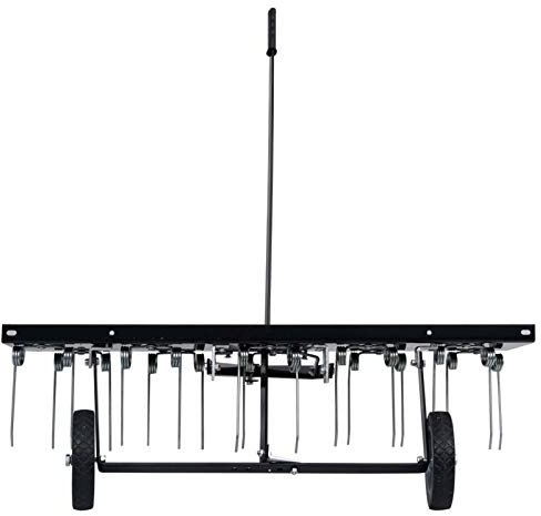 Tidyard Lawn Scarifier for Ride-on Mower - Black Steel, 100cm Width, Heavy Duty Weeding & Aeration Tool Model147891