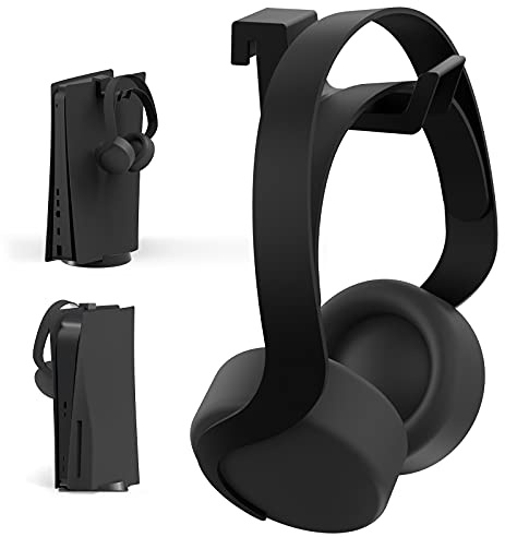 NexiGo PS5 Kopfhörer Halter, [Minimalistisches Design] Mini-Kopfhöreraufhänger mit Stützleiste, für Sony PlayStation 5 Gaming Headset, Schwarz
