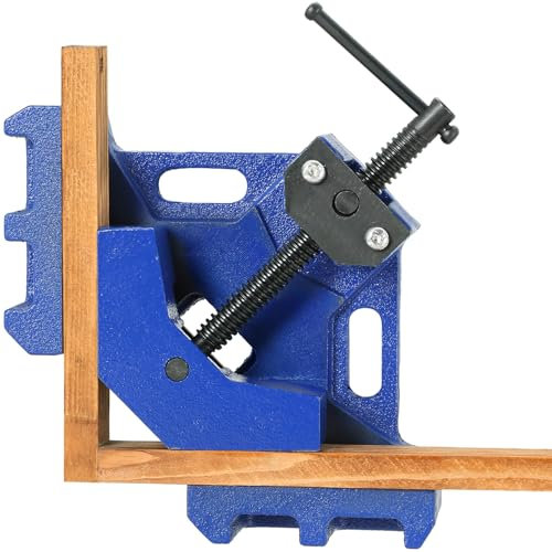 FLKQC Heavy Duty 90 Degree Cast Iron Welders Angle Clamp – Self Centering Two-Axis Welding Jig and Fixture for Woodworking