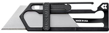 Aerocrafted Sideslip Utility Knife, EDC Everyday Carry, Razor Blade, Made in the USA (Aluminum/Ultem, Right-handed)