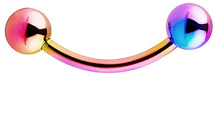 Piercingfaktor Unisex Banane Piercing aus Chirurgenstahl mit Perlen Kugeln Augenbrauen Tragus Helix Lippe Ohr Nase Intim Rainbow 1,2mm x 6mm x 3mm