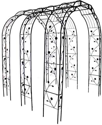 NMQQ Outdoor Gartenbogen,Rosenbogen Metall Pergola Rankhilfe Rankgitter,Torbogen Blumenständer,für Gärten Hotels Terrassen Kletterpflanze Patio Rasen Hof (Size : Triple Arch)
