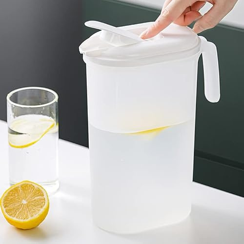 Jarra De Agua Con Tapa, Plástico Para Bebidas, Té Helado Y Zumos, Agua Fría Y Caliente, Cerveza