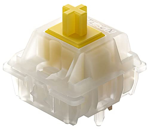 GATERON, Interruptores pro de teclado lineal amarillo lechoso prelubricados de 5 pines para teclado mecánico MX, 70 unidades, Amarillo