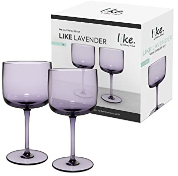 Villeroy & Boch - Like Lavender Wine Goblet Set 2 pces, Coloured Glass Purple, Capacity 270 ml