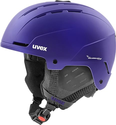 uvex Stance - robuster, effizient belüfteter Skihelm für Damen und Herren mit individueller Größenanpassung - Purple bash matt - 58-62 cm