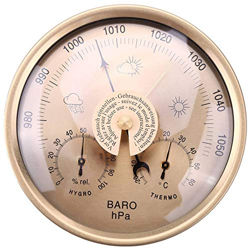 Oikabio Barómetro termómetro higrómetro en pared fijado hogar estación meteorológica