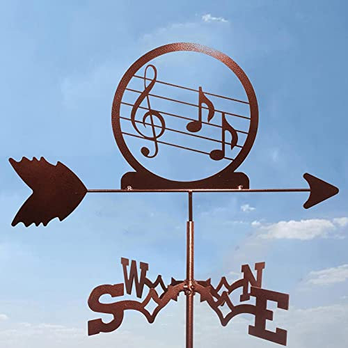 CAZARU Wetterfahne aus Metall für die Dachmontage, Wetterfahne, kreativer Windrichtungsanzeiger, Wetterhahn, Dachgarten, Geschenk für den Hofgarten im Freien, einfache Verwendung und Installation