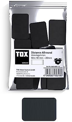 TOX Distance Spessori Allround, spessori in plastica, caricabili fino a 5 tonnellate, polipropilene, 60 x 40 x 20 mm, 1 sacchetto, 10 pezzi, 065600113