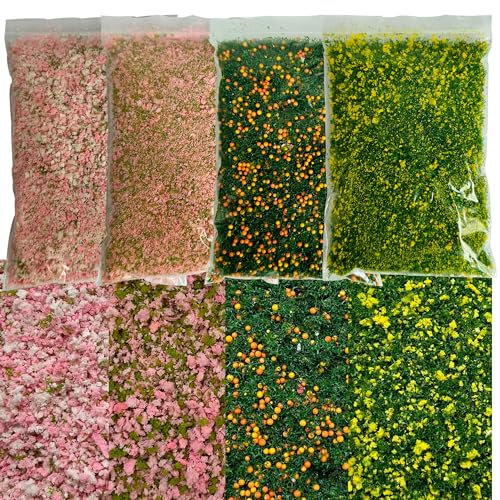 Cayway 4 Pz Polvere di Albero Colorata Modello Albero Trapuntato Polvere di Albero paesaggistico in Miniatura per paesaggi da Giardino Fatato,Modello di Albero Niente Foglie per Fai