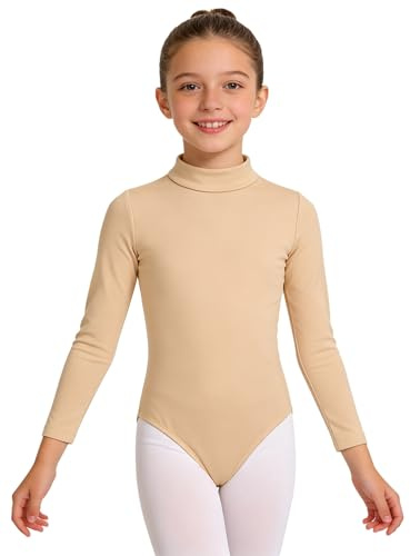 Kaerm Ballettkleidung Mädchen Body Kinder Winter Fleece Tanzanzug Langarm Tanzbody Stehkragen/Rundhals Turntrikot Wettbewerb Tanzkostüm