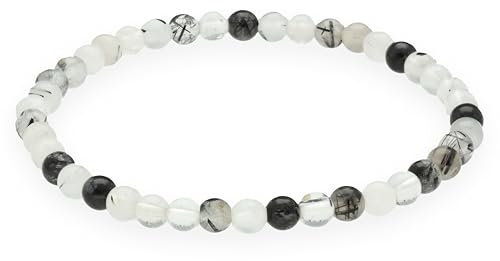 Lebensquelle Plus Mini Kugelarmband | 4mm | Hochwertiges Edelsteinarmband (Turmalinquarz)