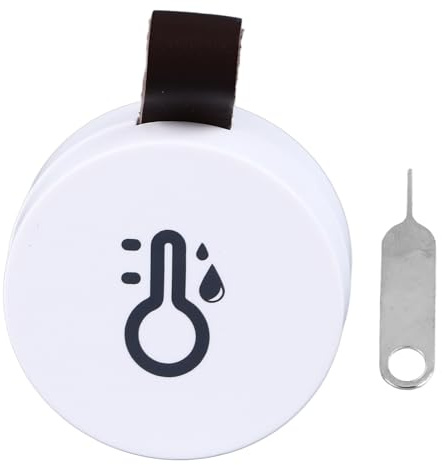 Eujgoov Bluetooth 5.0 Hygrometer-Thermometer, Mini-Meter-Messungen, Kompakt, Präziseres, Weiß, Wandmontage, für Innenräume, Gewächshäuser, Apotheken, Landwirtschaft, Lagerhäuser, Eujgoovoeup1isnk8