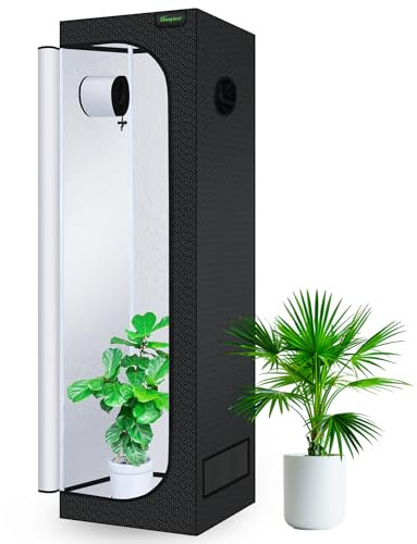 BOSYTRO Tienda de campaña para Cultivo de Plantas, 60 x 60 x 180 cm, para Cultivo hidropónico, Bandeja de Suelo extraíble, Cajas de Aluminio Altamente Reflectantes para el Cultivo de Jardines,