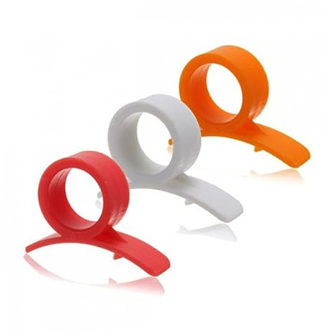 Ciieeo Pelapatate in Plastica Alimentare ad Anello per Arance 10 Pezzi | Forma ad Anello, Colore Arancia, Uso Semplice e Pulizia Rapida, per Agrumi e Frutta