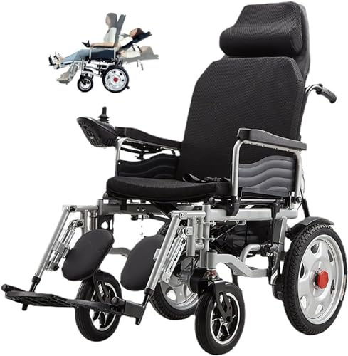 Fauteuil roulant électrique motorisé tout terrain pour personnes âgées léger et pliable – Fauteuil roulant électrique portable longue portée pour adultes