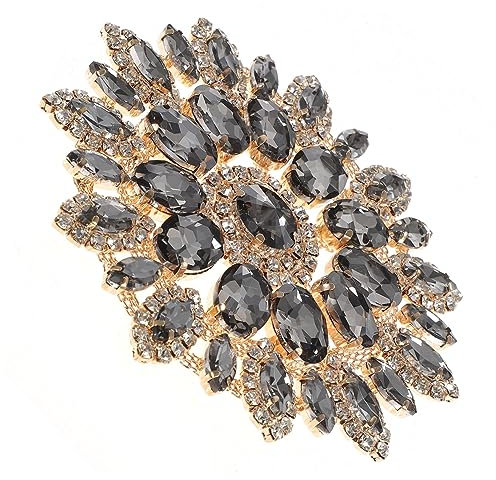 HAWILLOSCH Selbstgemacht Strass Patch Brosche Aufnäher Kleidungsflicken Transparent Grau Gold Basis Kreative Dekoration Für Kleidung Rucksäcke Basteln