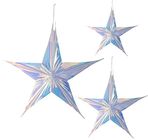 DECHOUS 1 Satz Pentagramm-anhänger Outdoor- Hängende Sternverzierungen Krippendekoration Krippenschmuck Prinzessin Geburtstagsdekoration Anhänger in Sternform Stern-anhänger PVC 3st