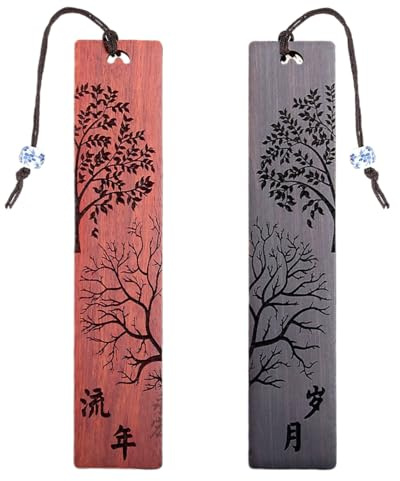 Holz Lesezeichen für Buchliebhaber, 2 Stück handgefertigte Holz Lesezeichen natürliches hohles, Bookmark, Handgefertigtes Hölzernes Lesezeichen, Geschenk für Lehrer, Schüler, Männer und Frauen