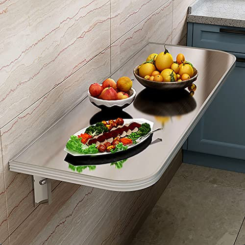 Tavolo pieghevole, tavolo da colazione, tavolo da lavoro in acciaio inox, da appendere al muro, salvaspazio