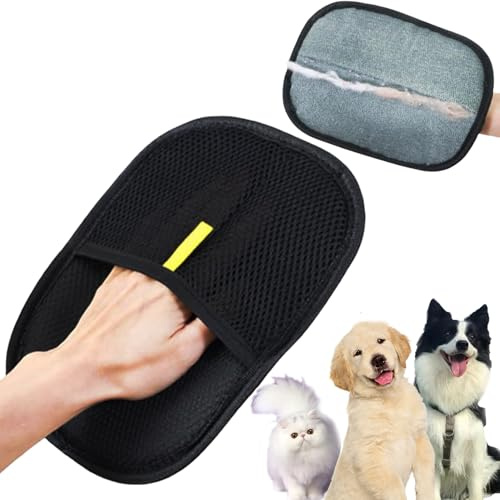 Pet Hair Remover Gloves,Dog Cat Gloves Grooming,Static Removal Glove Double Cleaning Sided for Pets,Magic Brush Pet Hair,Cats Dogs Brush,Versatile Deshedding for Sofa Wipe,Furmingle,Clothes,Carpet,Bed