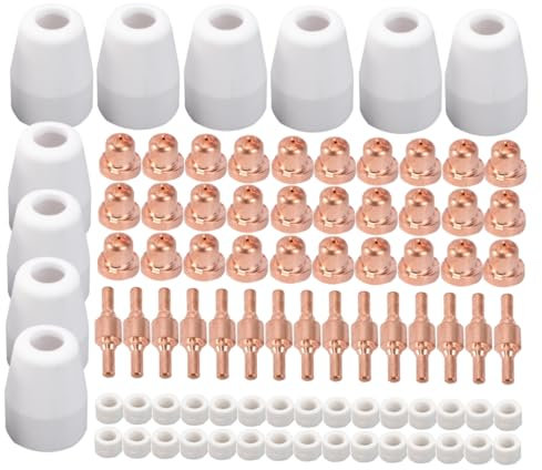 HOMSFOU 85 Stück Verbrauchsmaterial Plasmaschneider 31 Plasmaspitzen Düsen Hitzebeständig Kompatibel Mit Cut-40 Ct312 Ct416 Super160 Plasmaschneidmaschinen Zubehör