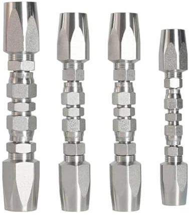 Juqoyue 4PCS Reusable Hydraulic Hose Fittings Repair Kit,1/2in3/4in Hydraulic Hose Fittings,Hydraulic Hose Field Repair Kit