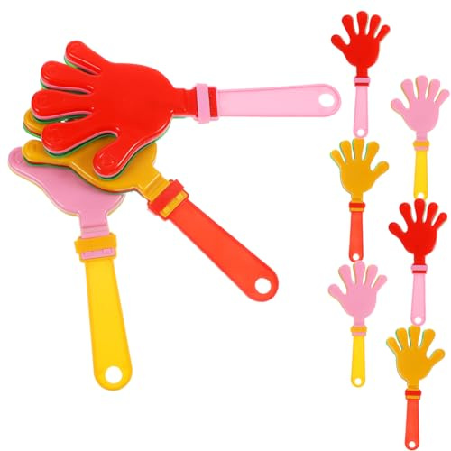 Vaguelly Battimani Da Festa in Plastica 19 Cm Per Bambini, Rumorosi e Riutilizzabili, 20 Pezzi Per Eventi, Celebrazioni e Tifo Sportivo