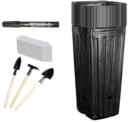 ZHAPEG Bicchieri per piantine, 20 pezzi, alti e quadrati, per piantare piantine, vasi alti per vivaio, design traspirante per alberi da giardino