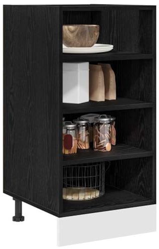 vidaXL Küchenunterschrank Schwarz Eichen-Optik 40 x 44,5 x 81,5 cm