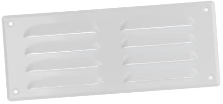 260x105mm / 10x4 inch White Metal Air Vent Grille Cover with Insect Mesh - Ventilation Cover