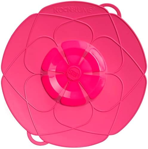 Kochblume - das Original vom Erfinder Armin Harecker XL 33 cm pink | Überkochschutz für Topfgrößen von Ø 20 bis 28 cm | Set mit Microfasertuch!