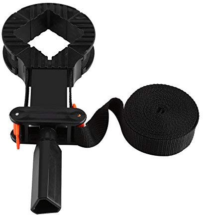 Corner Clamps Ratcheting Band Clamp, 4-Jaw Adjustable Strap Clamp for Woodworking, 90 Degree Quick-Tighten Multi-Shape Frame Holder for Picture Frames Drawers DIY Home Projects, ABS Handle