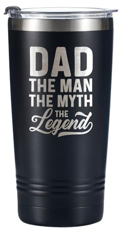 Onebttl Dad Gifts Travel Coffee Mug Tumbler 590ml/20oz, Father Birthday Gifts from Daughter/Son for Daddy on Father's Day, Stainless Steel Insulated - The Man The Myth The Legend
