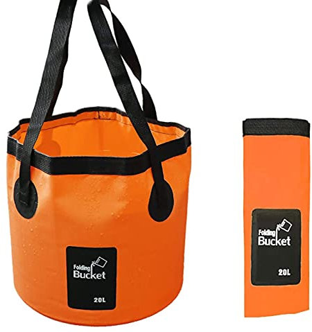 KAHEIGN Folding Water Bucket, 20L Portable Collapsible Bucket Camping Storage Container Wash Basin for Traveling Hiking Fishing Boating Gardening Car Washing (30 x 27cm)