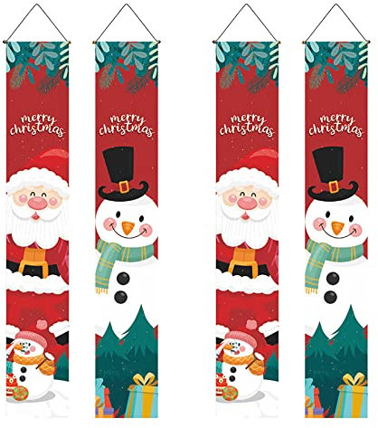 ZHUYAO Frohe Weihnachten Veranda Willkommen Banner für Xmas Indoor Outdoor Tür Display Dekorationen - Zuhause und Wanddekoration