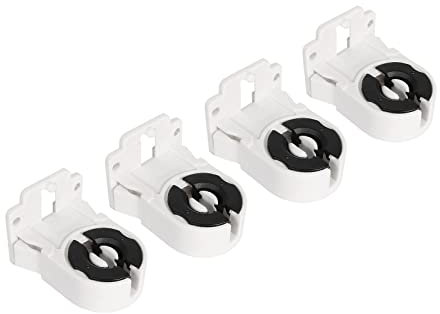 PATIKIL T8 Fluorescent luminaire Support, 4 Paquet Non-Shunté Lampe Prise G13 Base pour LED Fluorescent Tube Rechange, Blanc Noir