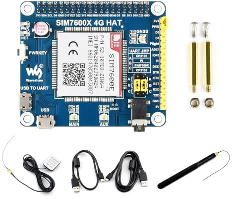 LUCKFOX 4G HAT for Raspberry Pi, Based on SIM7600E-H, Enabling LTE Cat-4 4G/3G/2G Communication & GNSS Positioning, Compatible with RPi Series Boards/Jetson Nano