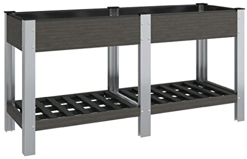 vidaXL Arriate de jardín con Estante WPC Gris 175x50x75 cm