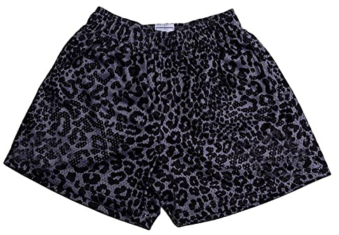DIOTSR Herren-Shorts, coole Streetwear, flache Vorderseite, Workout-, Fitnesss-, Sport-Shorts mit Taschen, Schwarz Leopard, Mittel