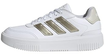 adidas Women's Courtblock Shoes, Cloud White/Silver Metallic/Grey Two, 6.5 UK