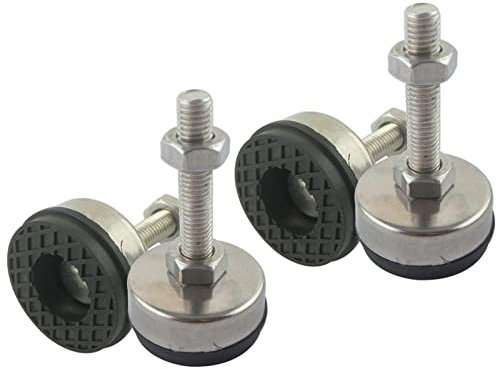 4 Stück M10 x 80 mm verstellbare Fußschale, 43 mm Durchmesser, Rutschfester Glätteisen aus Edelstahl 304, M10-Gewinde, 80 mm Länge, Gelenk-Nivellierfuß.