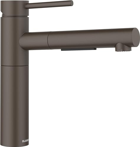 BLANCO ALTA-S II | Küchenarmatur in cafe | Hochdruck | Mit herausziehbarem Schlauch | Rückflussverhinderer | Keramik Kartusche | Gesicherte Wasserqualität & wassersparend | [4,5x23,2x22,6 cm]